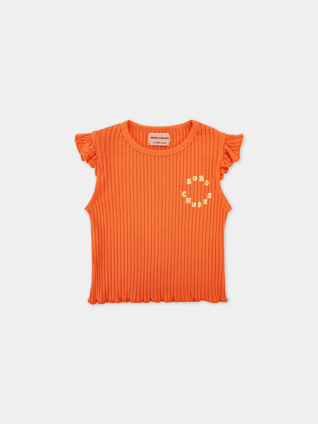 Top arancione per bambina con logo